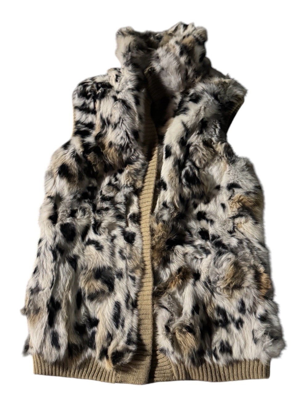 Jocelyn 100% Fur Leopard Print Vest Size Large